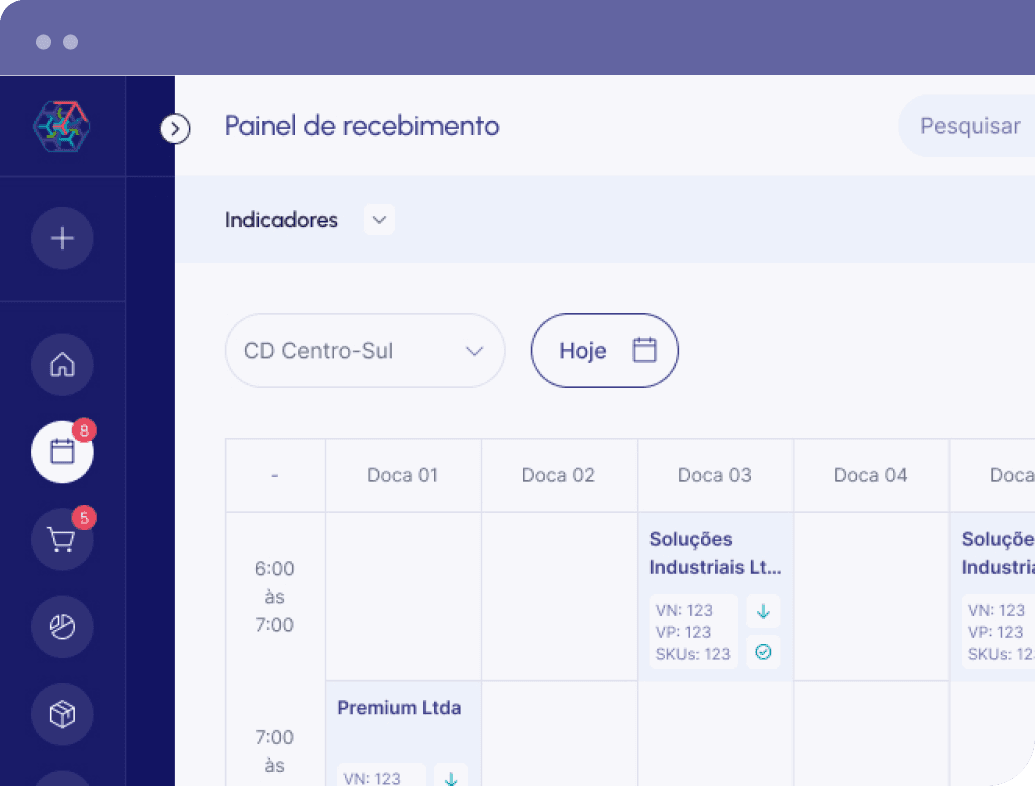 Gestão de Pátio com Status de Descarga